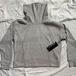 Zobha Light Gray Cowl Neck Top